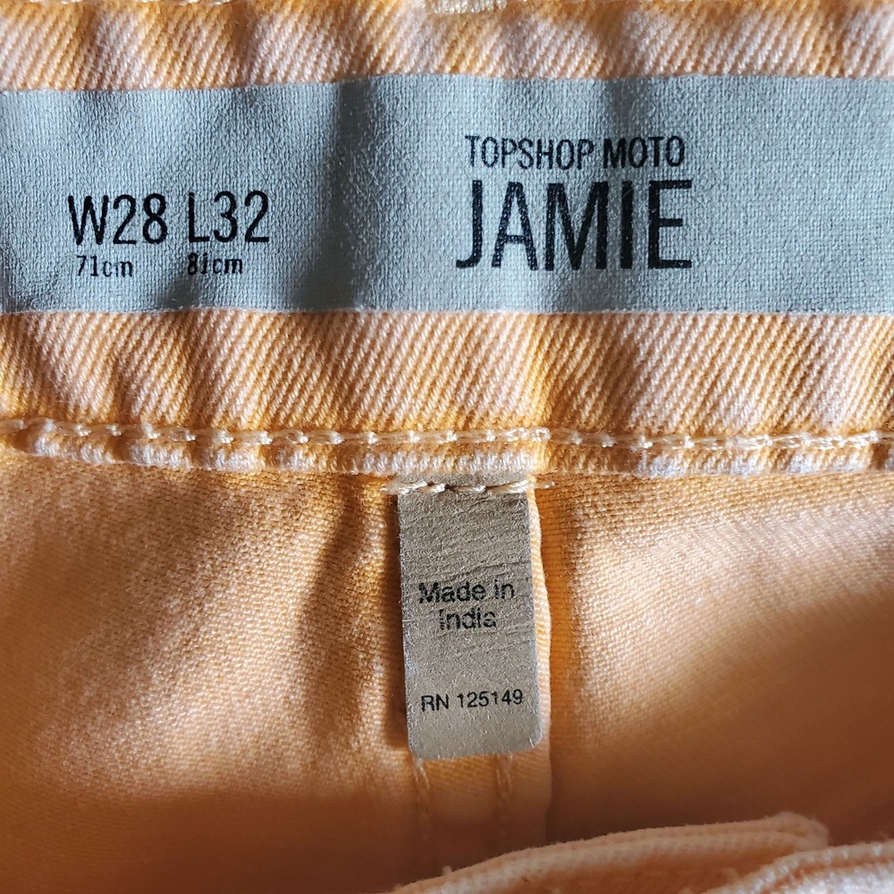 Topshop Moto Women's Jamie Skinny Jeans Light Orange Size W28 L32 - Picture 4 of 12